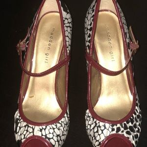 Madden Girl Zebra Animal Print, Peep Toe Shoes